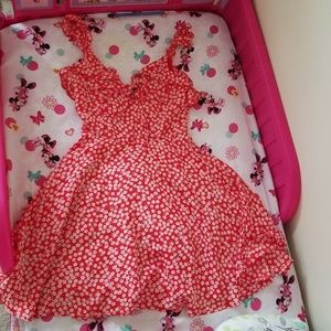 Floral ruffled mini dress